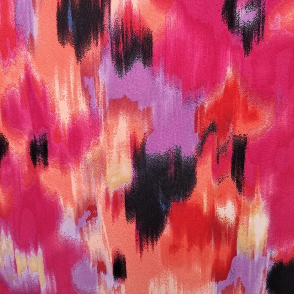 NWT Cocomo Plus Size 1X Pink Multicolor Geo Print Studded Pintuck 3/4 Sleeve Top - Picture 6 of 8